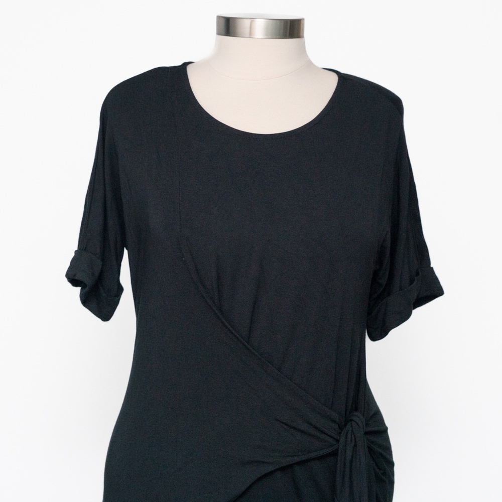 Nic + Zoe Knit Tie Dress‎ Black Onyx Medium - Picture 3 of 12